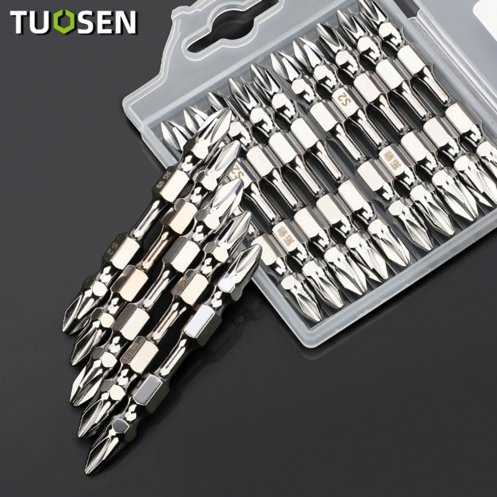 Mũi Vít PH2 Tuosen Siêu Bền , Mũi Bắt Vít 2 Đầu 4 Cạnh Bake Nam Châm Từ Siêu Cứng, Chống Gỉ, Chống Tòe, Độ Bền Cao