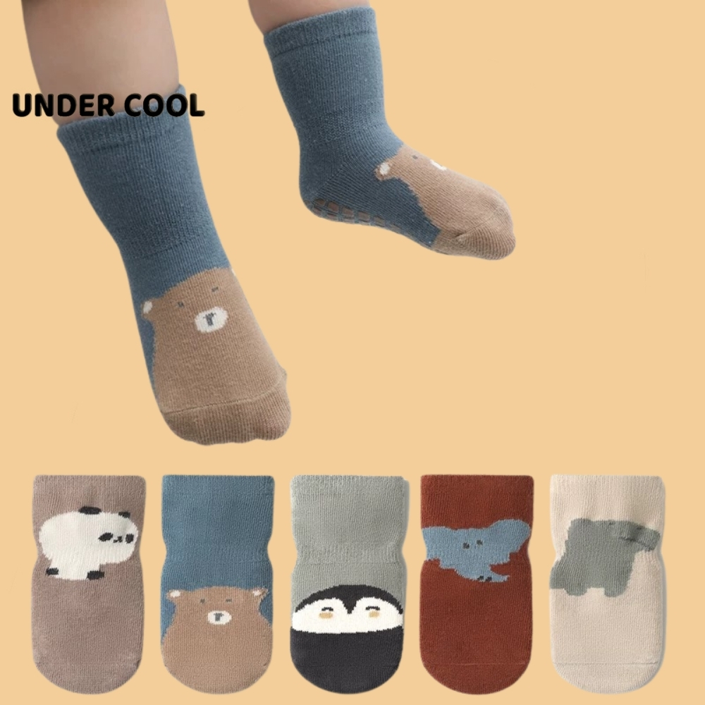 Set 5 Đôi Tất Vớ Trẻ Sơ Sinh UNDERCOOL Hình Thú Động Vật Cotton Cho Bé Trai Bé Gái Đi Cực Yêu TC73