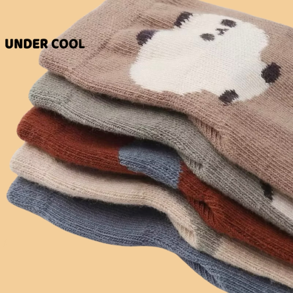 Set 5 Đôi Tất Vớ Trẻ Sơ Sinh UNDERCOOL Hình Thú Động Vật Cotton Cho Bé Trai Bé Gái Đi Cực Yêu TC73