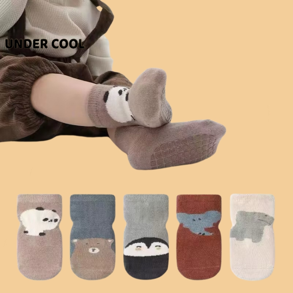 Set 5 Đôi Tất Vớ Trẻ Sơ Sinh UNDERCOOL Hình Thú Động Vật Cotton Cho Bé Trai Bé Gái Đi Cực Yêu TC73