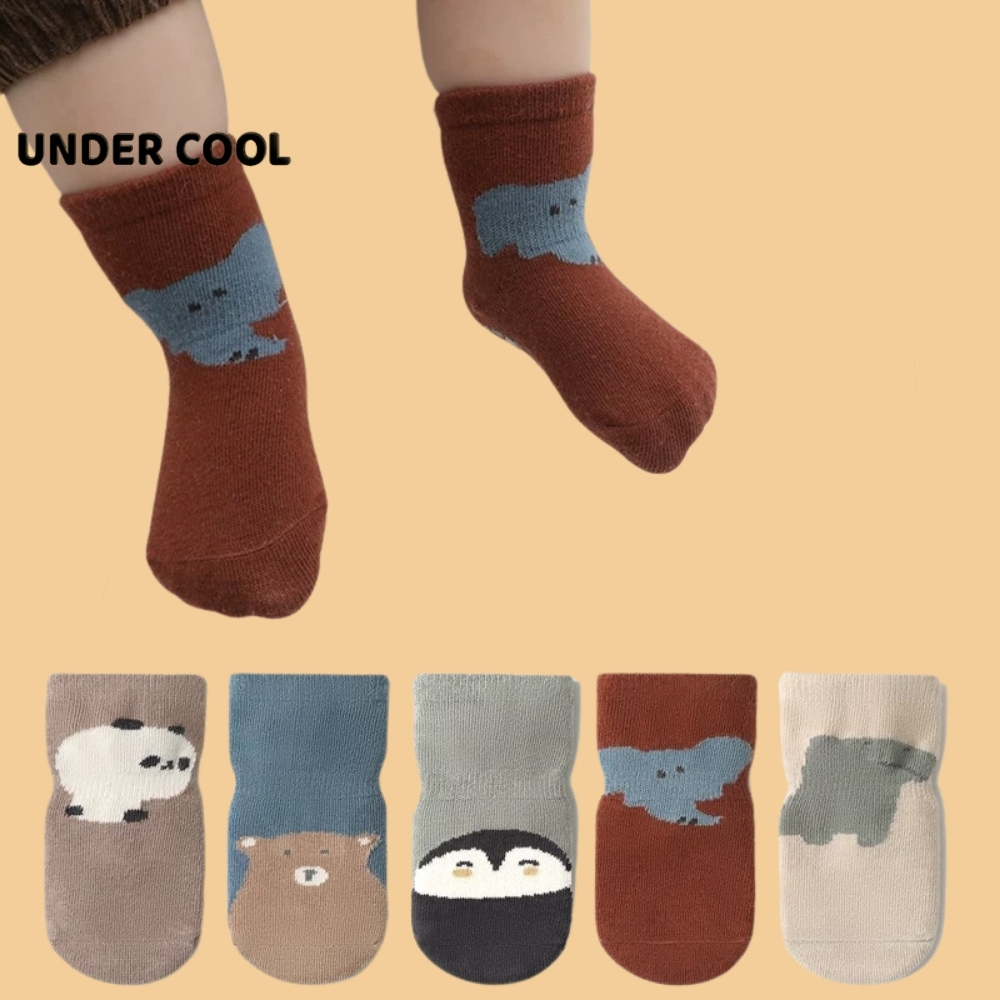 Set 5 Đôi Tất Vớ Trẻ Sơ Sinh UNDERCOOL Hình Thú Động Vật Cotton Cho Bé Trai Bé Gái Đi Cực Yêu TC73