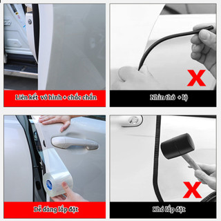 Dải silicon chống va chạm, chống trầy xước cho ô tô(cửa xe, bệ cửa, cản trước sau) khổ lớn 5 7 10 cm