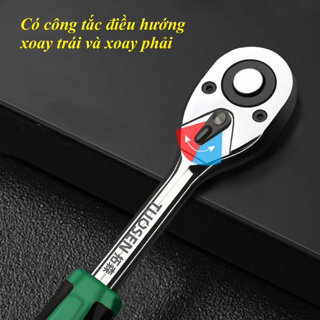 Tay Vặn Khẩu Đảo Chiều, Cần Xiết Lực Tự Động Tuosen Đầu 1/4 3/8 1/2inch