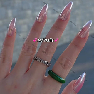 (Tặng hộp nail và keo MxBon) Nail Box Thiết Kế Trơn tráng gương hồng thạch M96 Nhà Mơ Nails