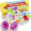 Trò chơi trứng matching egg, sét trứng ghép đôi sét trứng matching đầu đời cho bé loại cao cấp có khay đựng 12 quả to