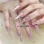 Nail Box Thiết kế mắt mèo Ánh Trăng Thạch Hồng Dây Bi Đá Sáng M98 Mơ Nail