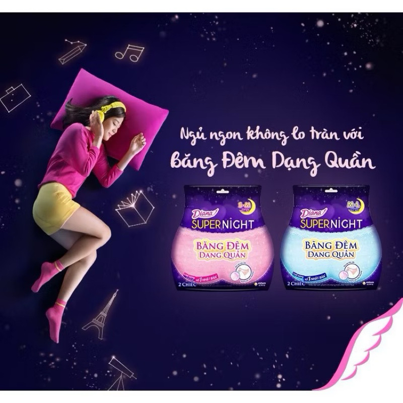 [MỚI] Combo 2 băng vệ sinh quần Diana Sensi chống tràn 360 size M-L (12 miếng/gói)18Mieng/ goi