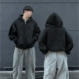 🔥Siêu Cấp 🔥Áo Khoác Hoodie Zip Form Boxy Chữ Dập Nổi NQ30FORUM Form Rộng Kiểu dáng Hàn Quốc Hotheels