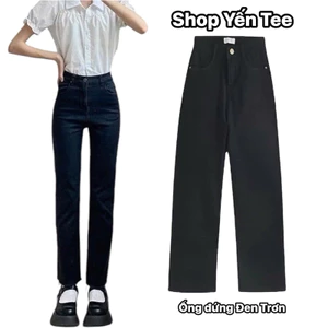 Quần jeans ống đứng Đen Yến Tee, chuẩn chất jeans cotton mềm,co dãn tốt #0175