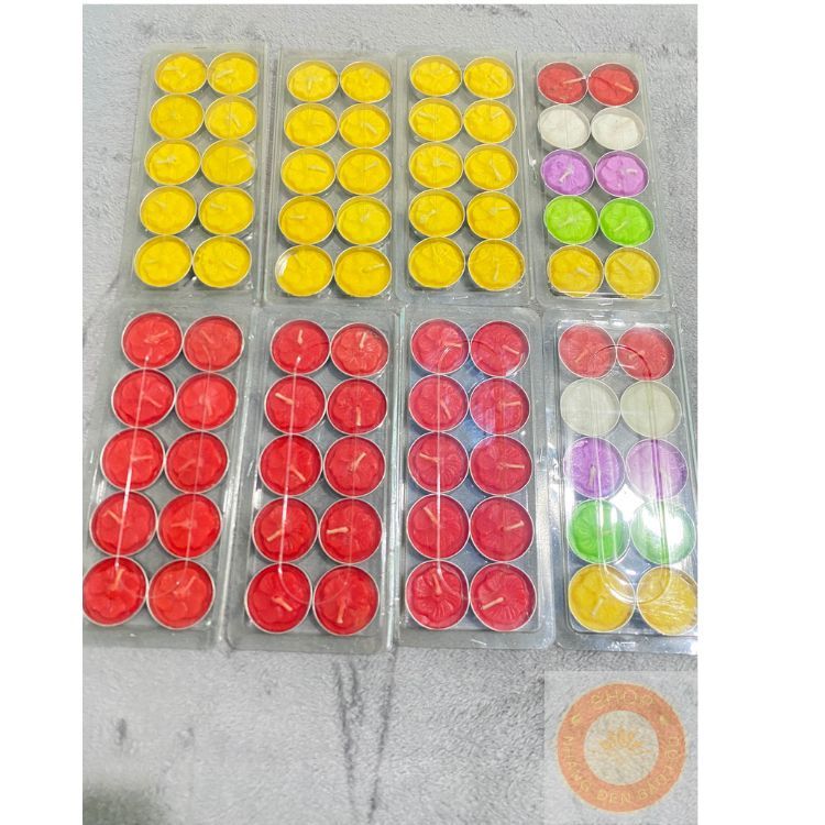 Nến vỉ teanight nhiều mầu 10 nến-Nhang Đèn Bảo Lộc