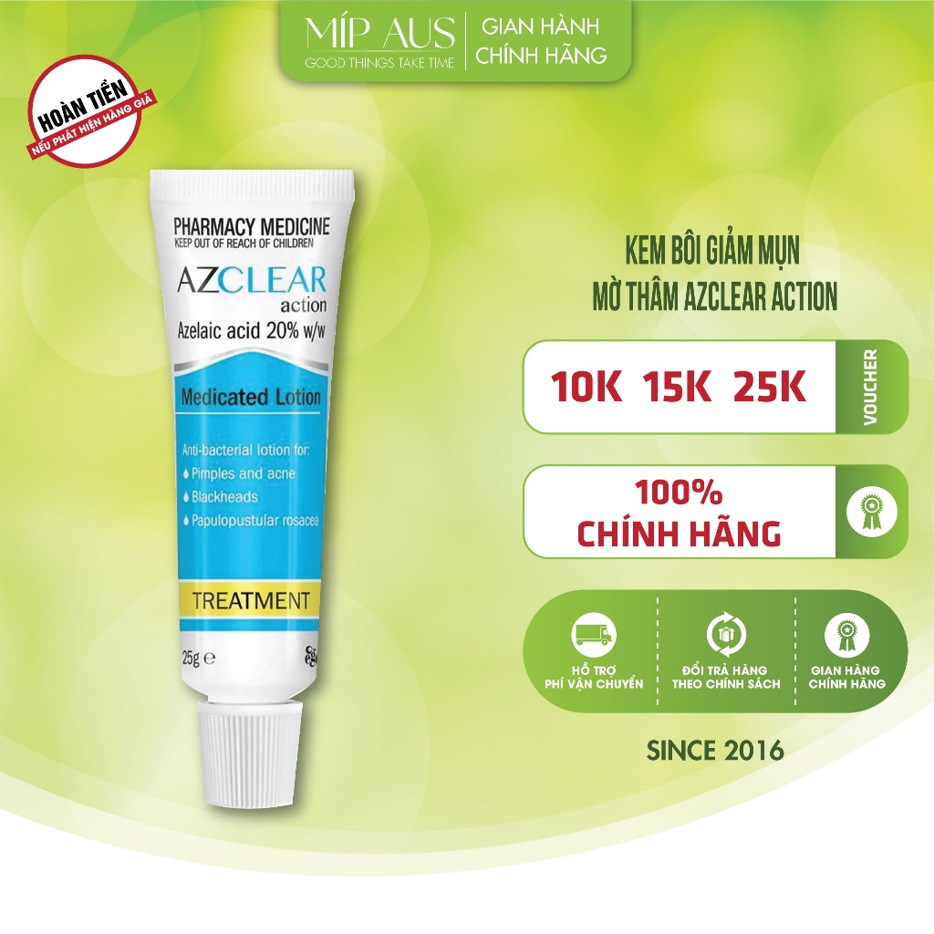 Kem bôi đa năng Azclear 20% Azelaic acid giảm mụn, mờ thâm | Shopee ...