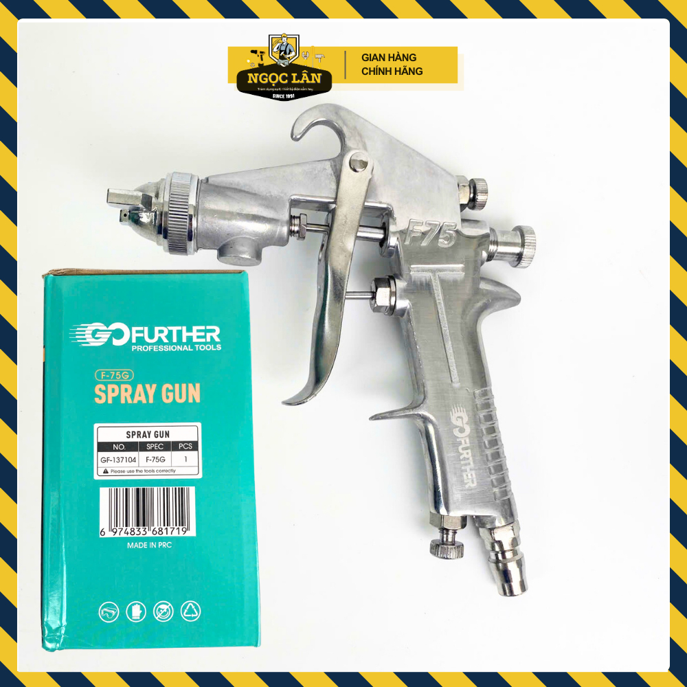 Béc phun sơn, dụng cụ phun sơn, vít tua lê F75 đầu phun 1.5mm kèm bình phun 400cc