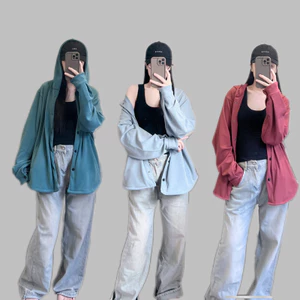 Áo Khoác SU GÂN LẠNH DÀY Mát Unisex, Couple [6 Túi] Nữ Women Top Jacket