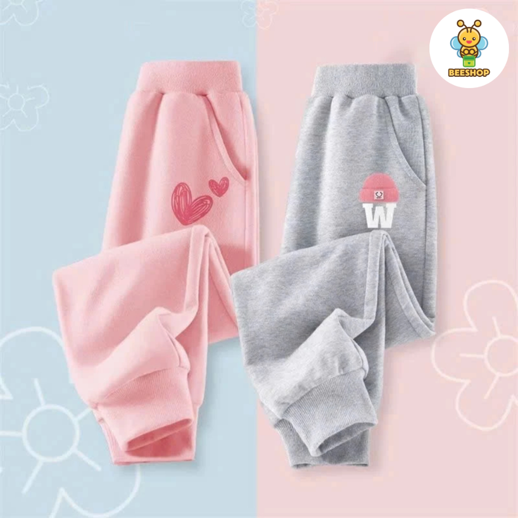 Quần jogger túi hình mũ và tim cho bé gái size đại BEESHOP D25014