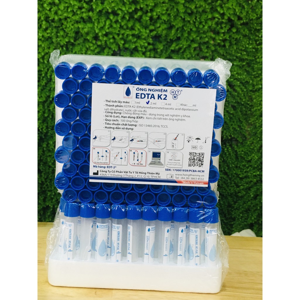100 Ống chống đông máu edta,klc dùng trong công nghệ prp spa thẫm mỹ viện
