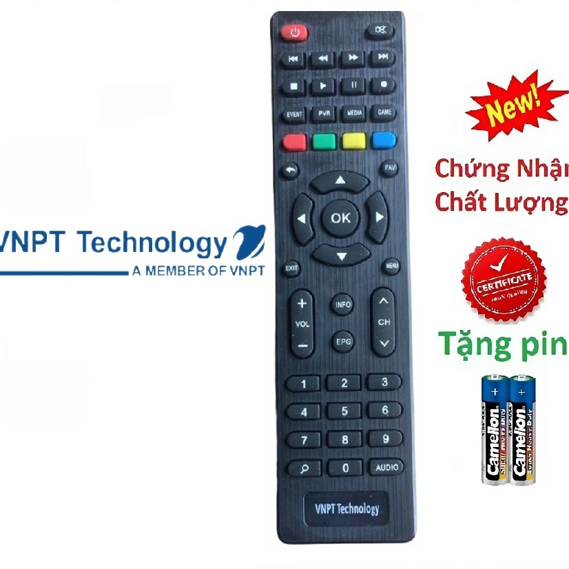tay điều khiển remote từ xa đầu VNPT Technology - Hàng tốt-kèm pin
