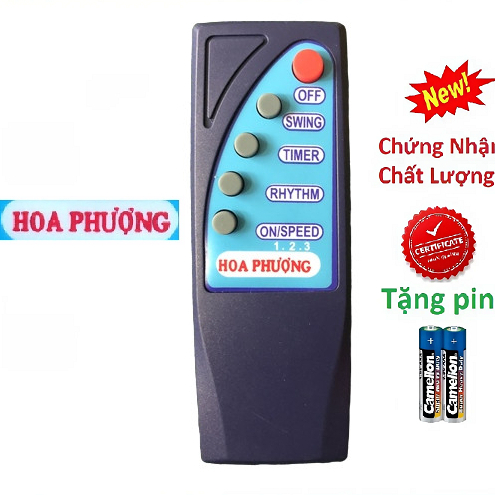 tay điều khiển remote từ xa quạt Hoa Phượng -Hàng chính hãng-kèm pin
