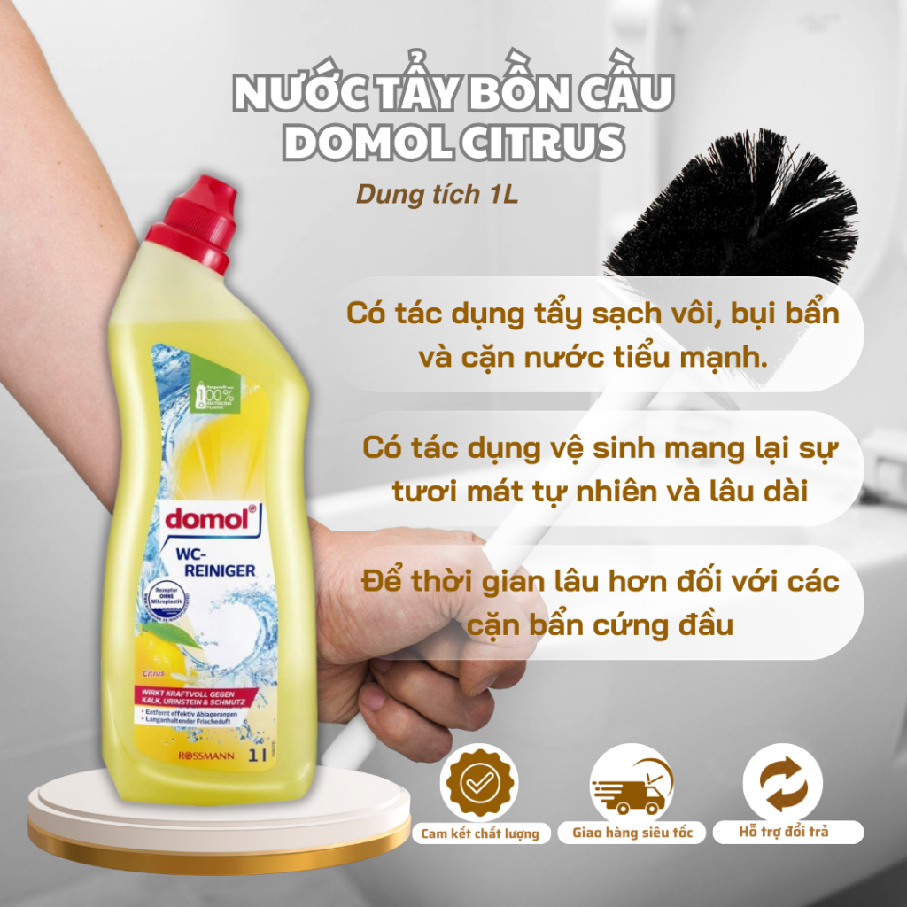 Dung Dịch Tẩy Rửa Bồn Cầu Domol Đức 750ml Làm Sạch Mảng Bám Cứng Đầu, Khử Mùi - Hàng Đức
