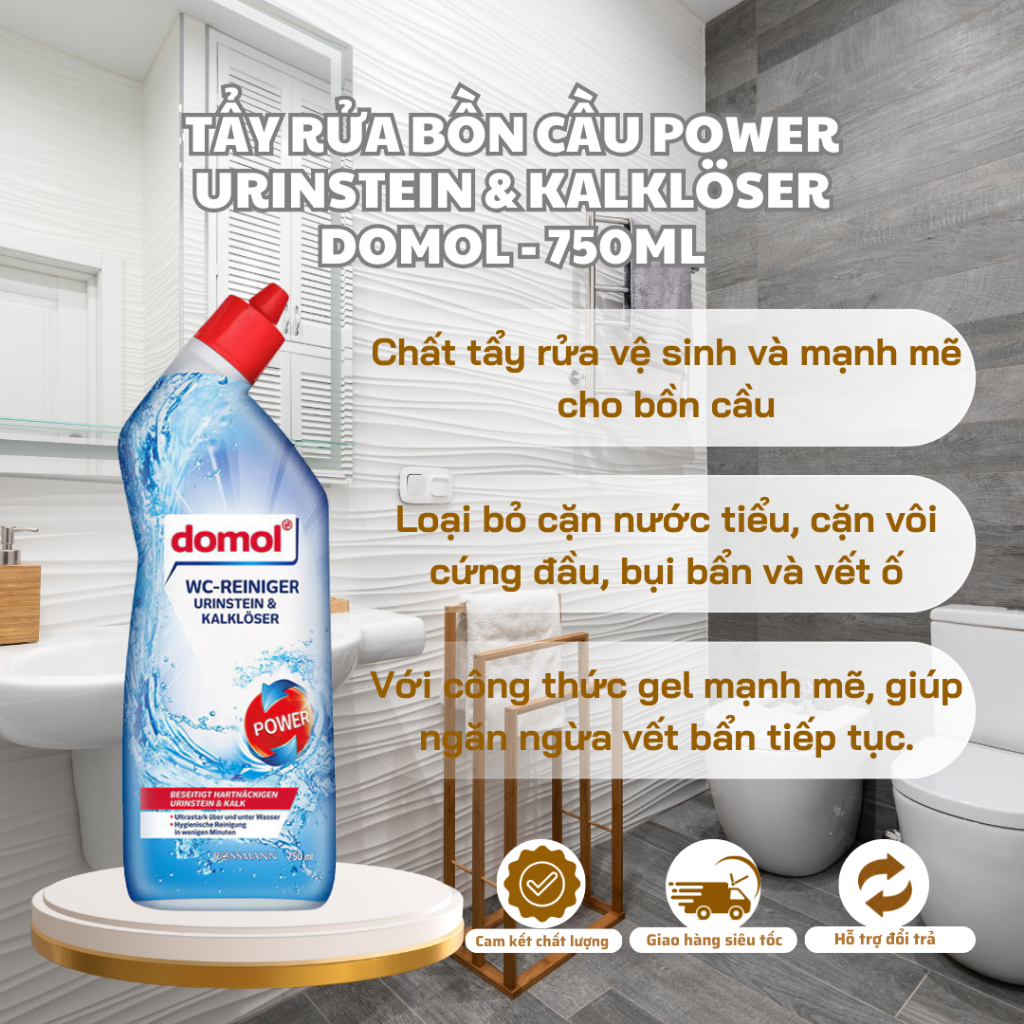 Dung Dịch Tẩy Rửa Bồn Cầu Domol Đức 750ml Làm Sạch Mảng Bám Cứng Đầu, Khử Mùi - Hàng Đức