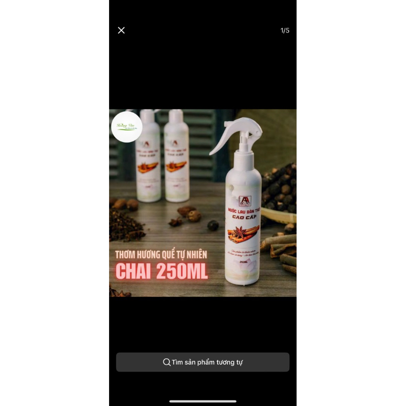 Nước lau ban thờ An An cao cấp, dùng lau ban thờ giúp thanh tẩy uế, tinh chất quế và thảo mộc 250ml