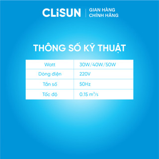 Quạt Thông Gió Hút Trần Led CLISUN | Quạt Thông Gió Hút Mùi Tích Hợp Led Lưu Lượng Gió Lớn Chống Ồn Tiết Kiệm Điện
