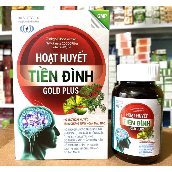 hoạt huyết tiền đình gold plus Hoạt huyết dưỡng não giảm đau đầu chóng mặt, ngủ k ngon giấc, trí nhớ kém chai