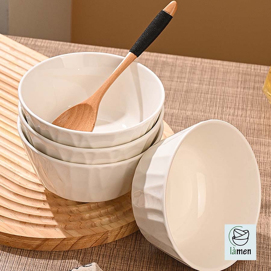 [ Bảo Hành Bể Vỡ ] Bát Tô Sứ Cao Cấp, Thiết Kế Vân Sọc, Dùng Để Đựng Canh SET010