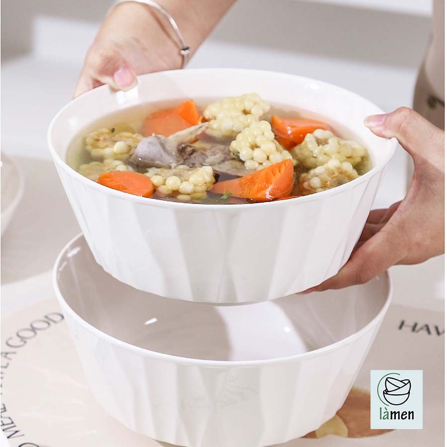 [ Bảo Hành Bể Vỡ ] Bát Tô Sứ Cao Cấp, Thiết Kế Vân Sọc, Dùng Để Đựng Canh SET010