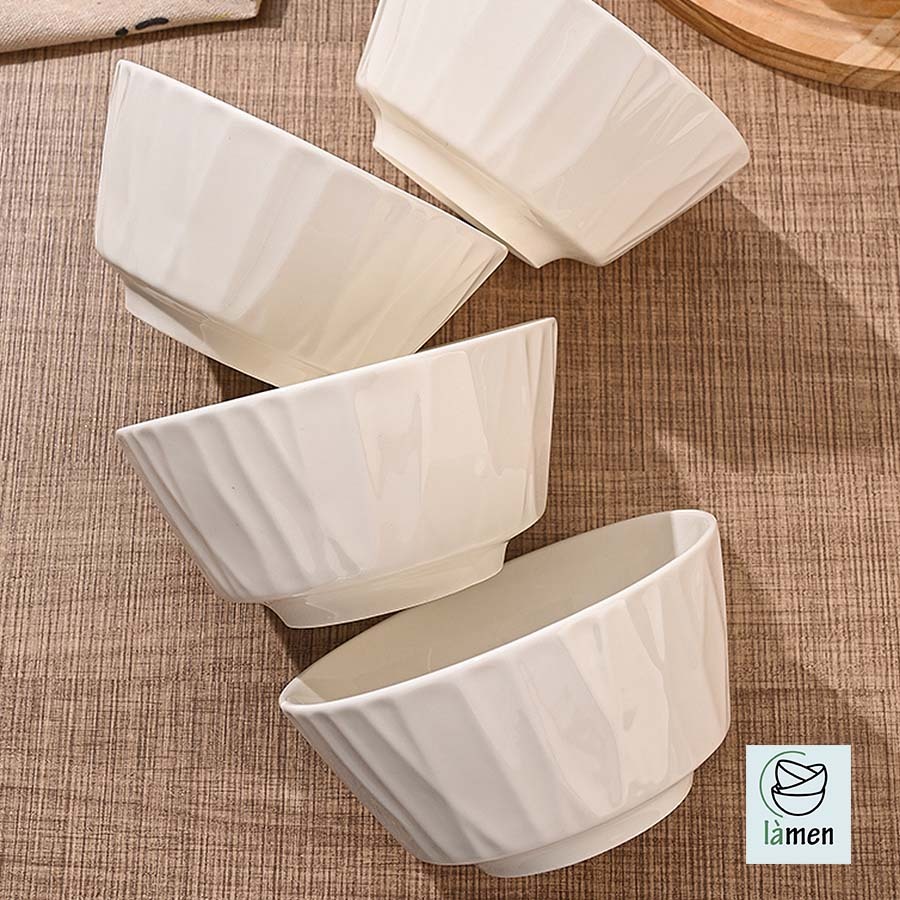 [ Bảo Hành Bể Vỡ ] Bát Tô Sứ Cao Cấp, Thiết Kế Vân Sọc, Dùng Để Đựng Canh SET010