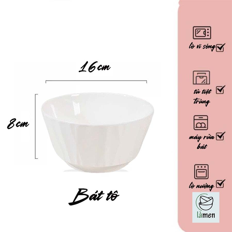 [ Bảo Hành Bể Vỡ ] Bát Tô Sứ Cao Cấp, Thiết Kế Vân Sọc, Dùng Để Đựng Canh SET010