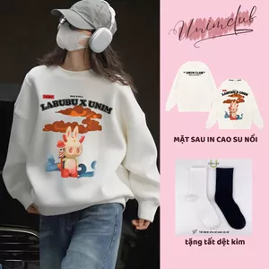 Ao Sweater Labubu RED EVIL Quỷ Lửa IN 6D Monsters Hottrend Form Unisex Vải Nỉ Chân Cua 350 Gsm - S05