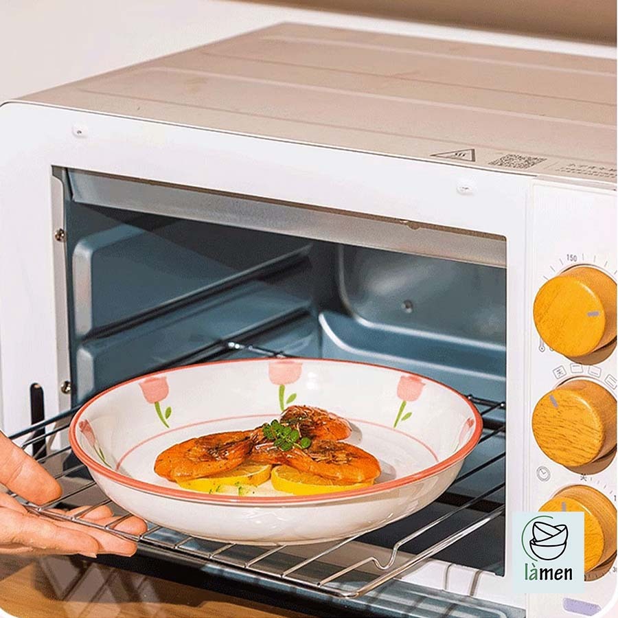 [ Bảo Hành Bể Vỡ ] Bộ Bát Đĩa Sứ Ăn Cơm In Hình Hoa Hồng Sang Trọng SET009