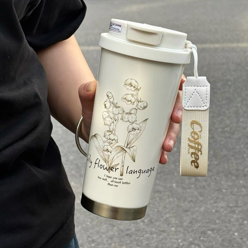 Ly giữ nhiệt SUMMER Coffee 500ml có quai xách, cốc giữ nhiệt nóng lạnh inox  316 cao cấp có ống hút | Shopee Việt Nam