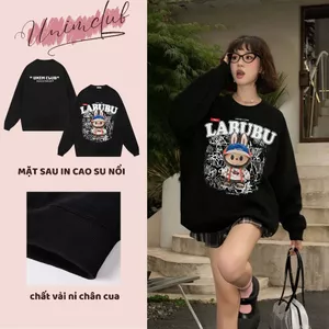 Ao Sweater Labubu STREET STYLE IN 6D Monsters Hottrend Form Unisex Vải Nỉ Chân Cua 350 Gsm Cao Cấp - S01