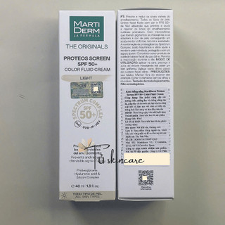 Kem Chống Nắng Có Màu MartiDerm The Originals Proteos Screen SPF50+ Color Fluid Cream (Light) 40ml
