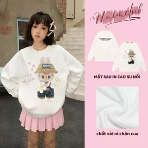 Áo Sweater Labubu x UnimClub Form Unisex Nỉ Chân Cua Cao Cấp Premium - SWTLABU10