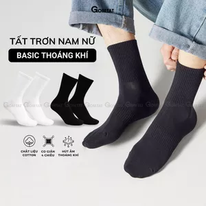 Tất cổ cao phong cách basic GOMTAT, vớ nam nữ chất liệu cotton co giãn bền form - PRI-2505-1DOI