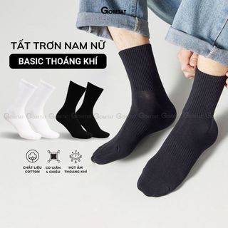 Tất cổ cao phong cách basic GOMTAT, vớ nam nữ chất liệu cotton co giãn bền form - PRI-2505-1DOI