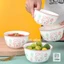 Bát sứ, Bát Ăn Cơm, Ăn Dặm, Bát In Hình Thỏ Và Dâu Tây Dễ Thương Cho Bé BAT010