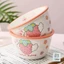 Bát sứ, Bát Ăn Cơm, Ăn Dặm, Bát In Hình Thỏ Và Dâu Tây Dễ Thương Cho Bé BAT010