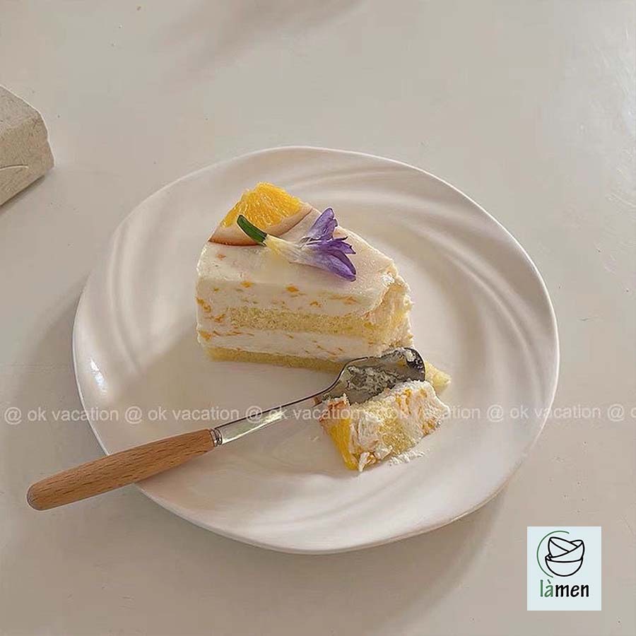 [ Bảo Hành Bể Vỡ ] Đĩa Sứ Tròn Cao Cấp, Phong Cách Vintage Đơn Giản, Decor Siu Xinh DIA107