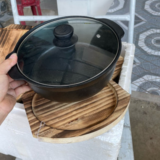 lót gỗ nồi niêu gang cách nhiệt , hàng dày dặn dùng đc nhiều size nồi