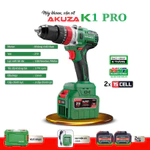 Máy Khoan Pin AKUZA K1 PRO Đầu Auto Lock 13mm - Khoan pin Không Chổi Than 2 pin 15 cell cao cấp bảo hành chính hãng — ảnh 1