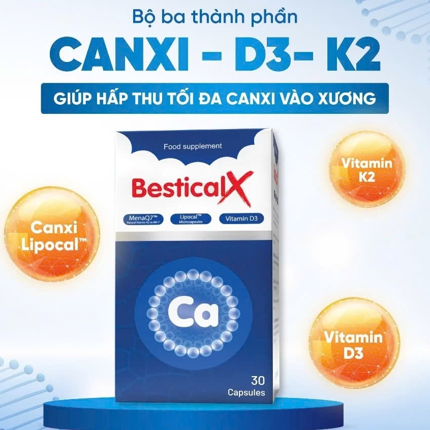 Bestical X - Canxi Sinh Học Dạng Viên Bổ Sung Canxi Cho Mẹ Bầu, Trẻ Đang Trong Giai Đoạn Phát Triển