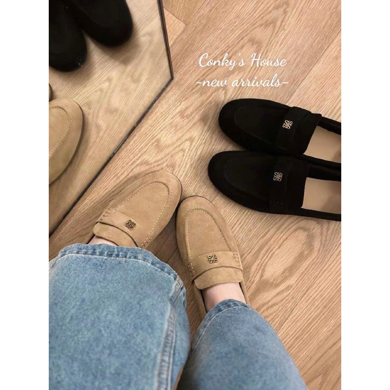 [Conky’s House] Giày loafer bệt da lộn có thể giẫm gót Shopee Việt Nam