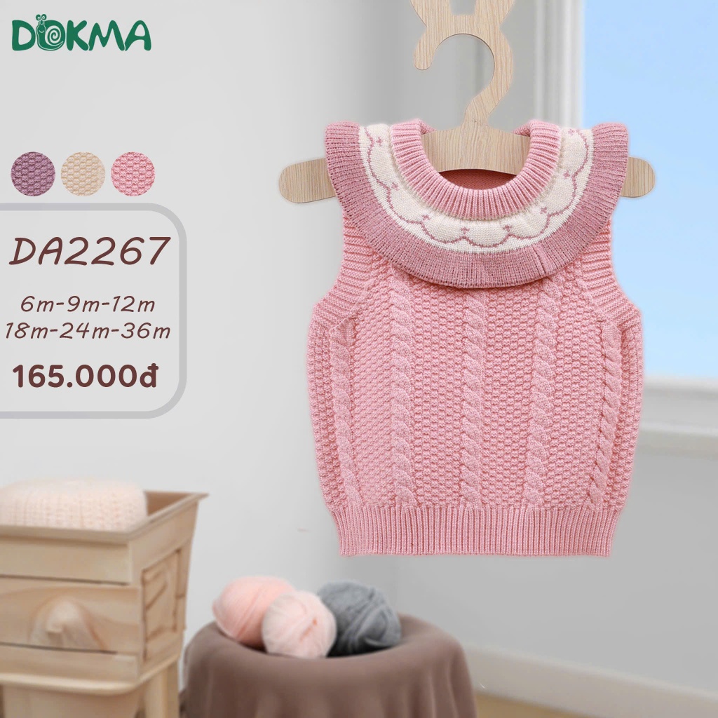 (5-13kg) Áo Len, Áo Gile Cổ Tròn Cho Bé Dokma  DA2267 DA2990