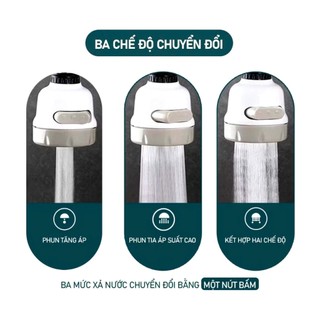 VÒI NƯỚC TĂNG ÁP- Đầu vòi rửa bát tăng áp chống bắn nước- có 2 chế độ nước xoay 360 độ - MA: DAUVOITANGAP3