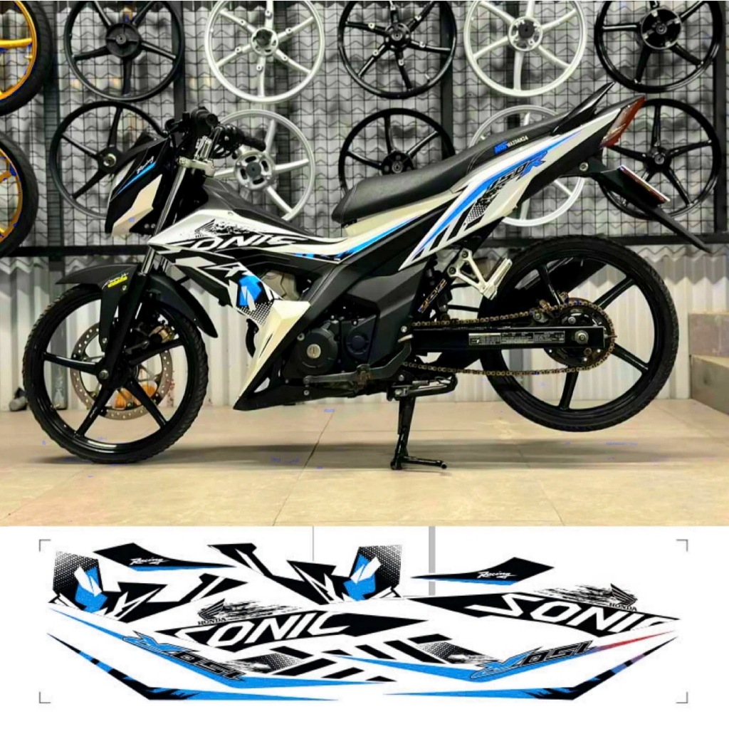 Tem rời SONIC, cao cấp, chất liệu in 3 lớp PPF, chống nước, không phai màu, nhãn dán.
