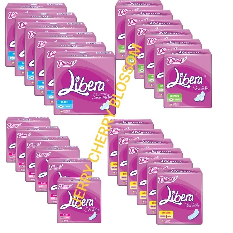 Lốc 6 gói Diana siêu thấm Libera  dày/mỏng tùy chọn