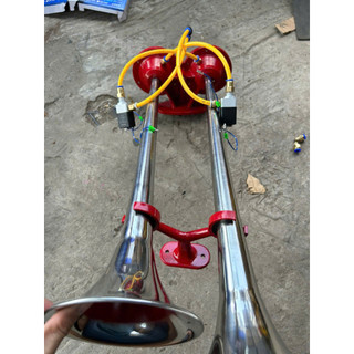 Bộ còi hơi Thái Lan, còi Thái chỉnh âm độ đế còi điện 12v và 24v